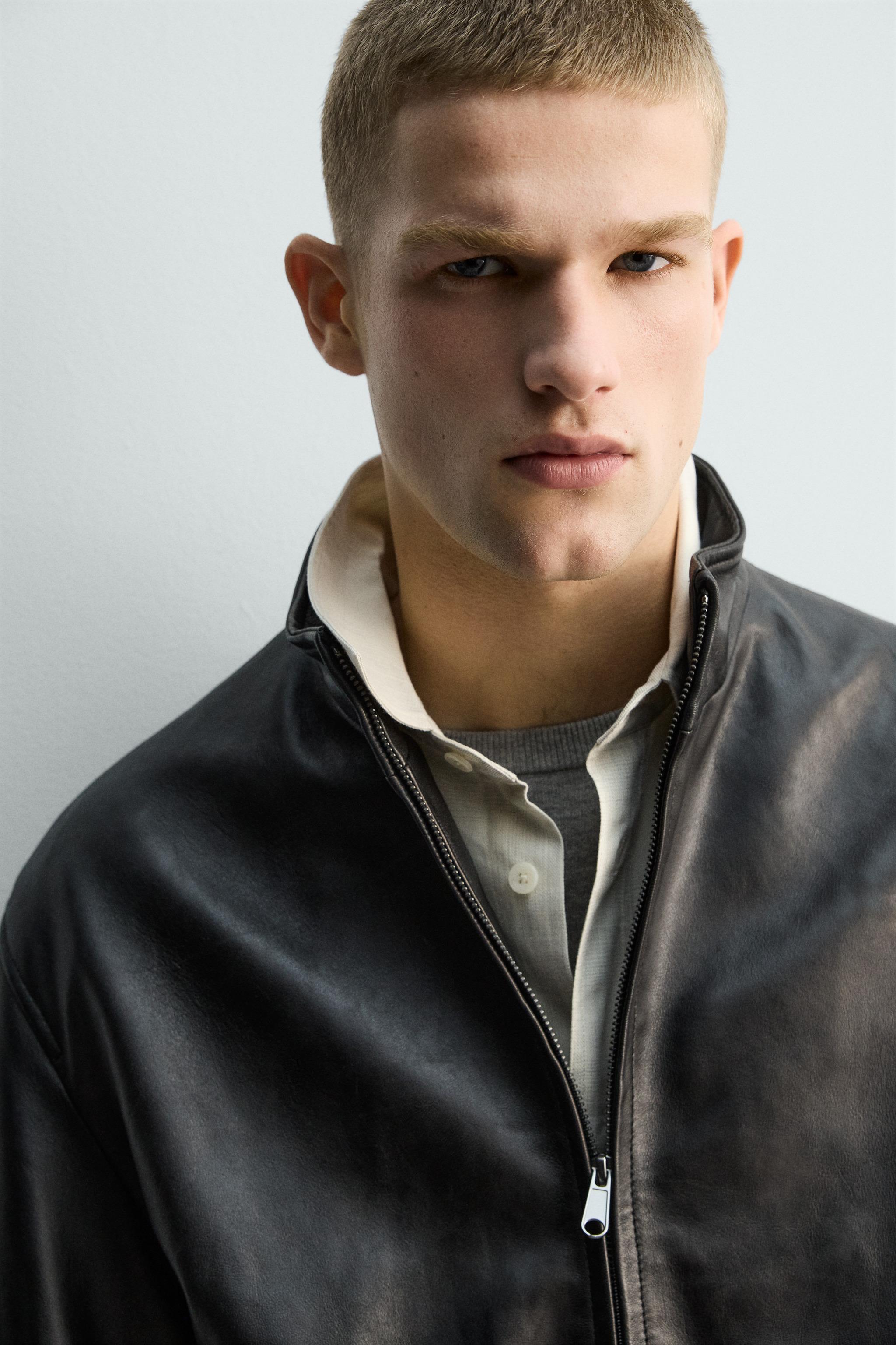 RELAXED FIT LEATHER JACKET